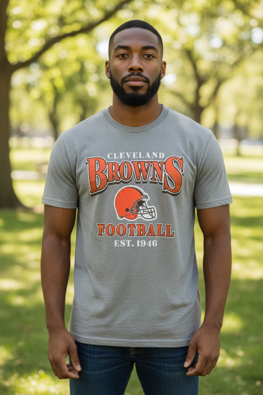 Cleveland Browns Shirt Mens Large Gray Football 90s